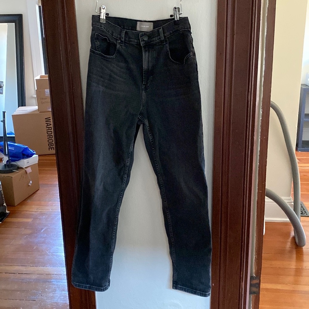 Everlane Black High Rise Striaght Leg Mom Jeans